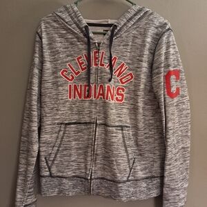 New Era Gray Hoodie with Cleveland Indians Logo
